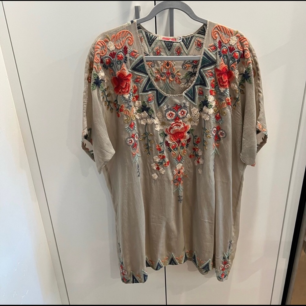 Johnny Was Blouse Top Tunic size XL